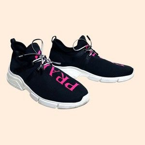 Prada Logo Slip On Black Sneakers Size 41